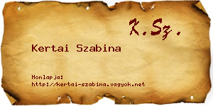 Kertai Szabina névjegykártya